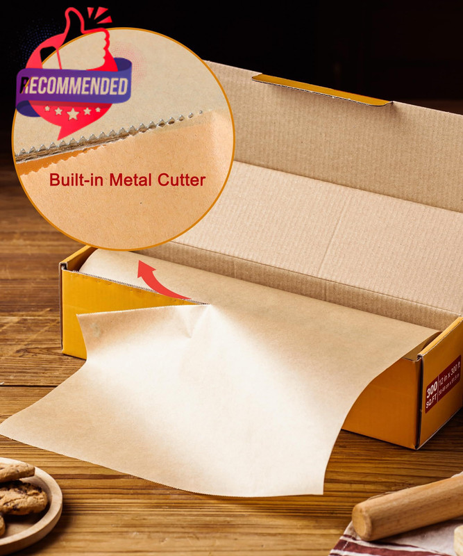 Unbleached Parchment Paper Roll – Non‑Stick 12"×300ft Brown gallery