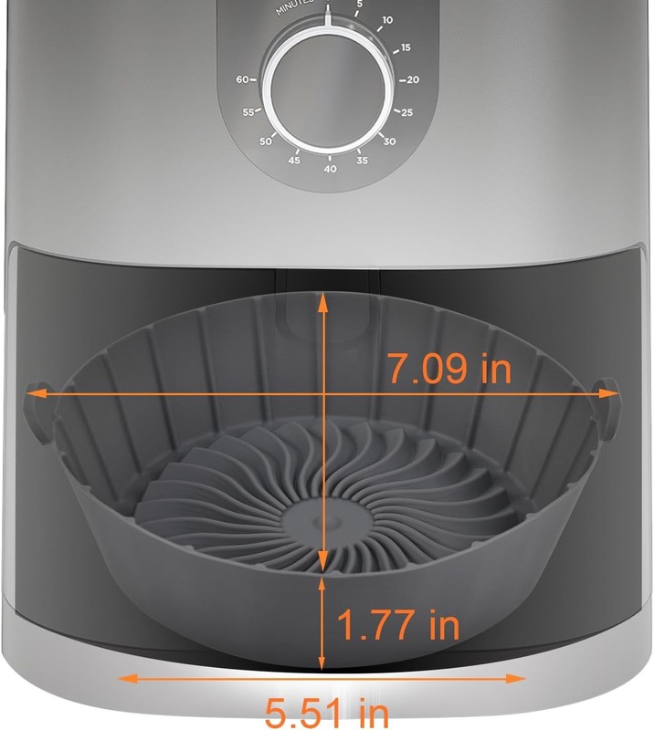 Silicone Air Fryer Liners Reusable for 1-2qt Fryers, mini, Red&Blue&Grey gallery
