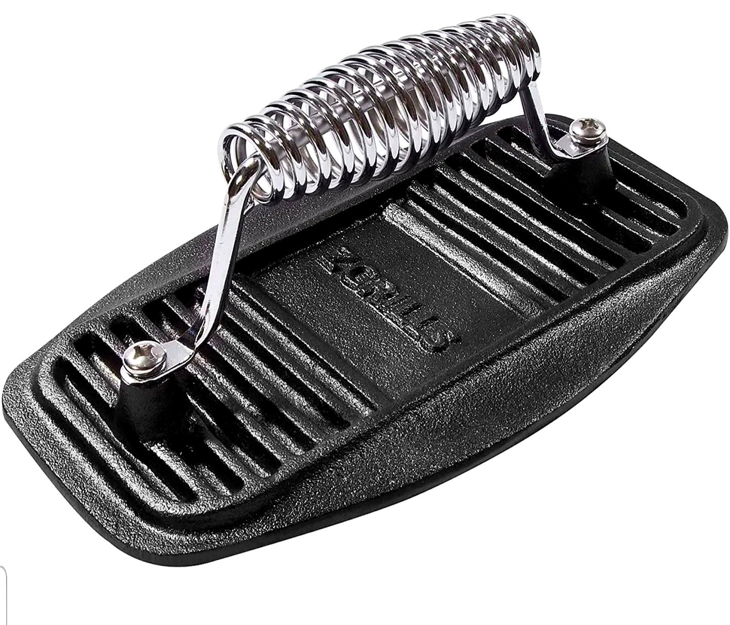 Z GRILLS Cast Iron Grill Press Heavy Duty Meat & Bacon Press Ribbed Base gallery