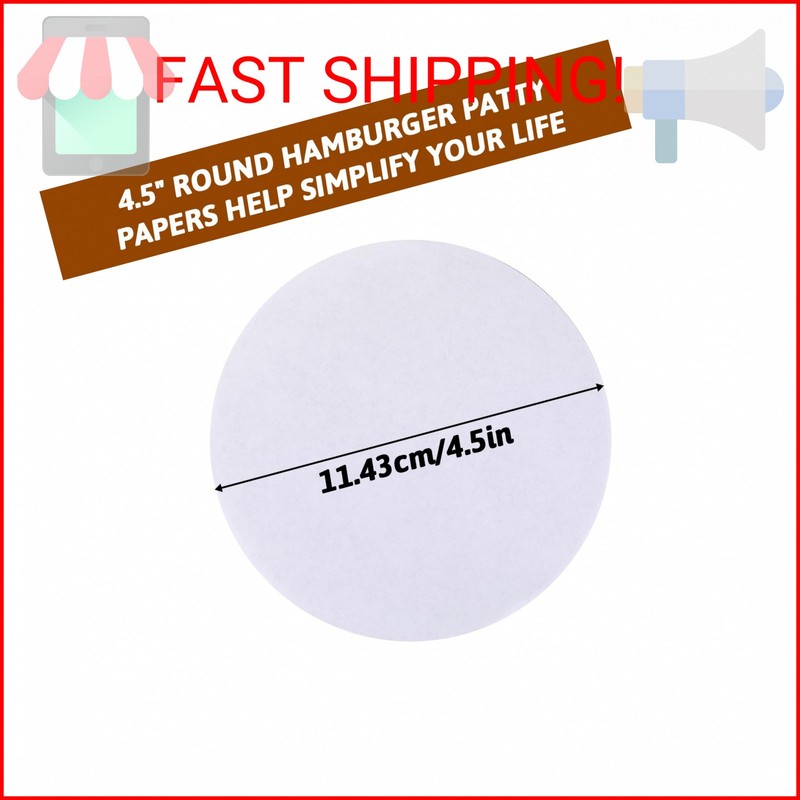 500 PCS Hamburger Patty Paper Round, 4.5 Inch Hamburger Parchment Paper Non Stic gallery