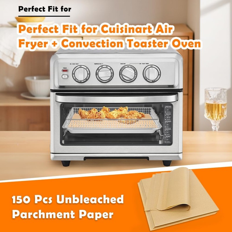 YQL 9x11 Inch 150PCS Air Fryer Disposable Liners, Unbleached Inch, Brown gallery