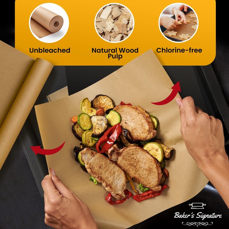 260 Sq.Ft Unbleached Parchment Paper for Baking – Roll with 260 Sq.Ft, Brown gallery
