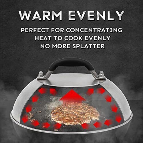 Cheese Melting Dome & Smashed Burger Press 9 Inch Heavy Duty Round Basting Cover gallery