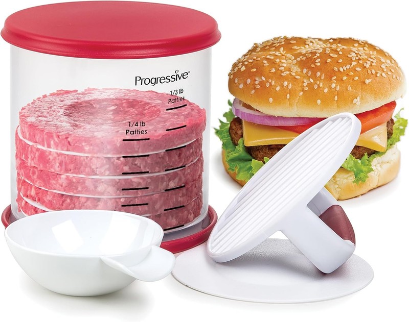 Perfect Burger Press Set – Press & Store Up to 6 Burgers, Non-Skid Base, Non-... gallery