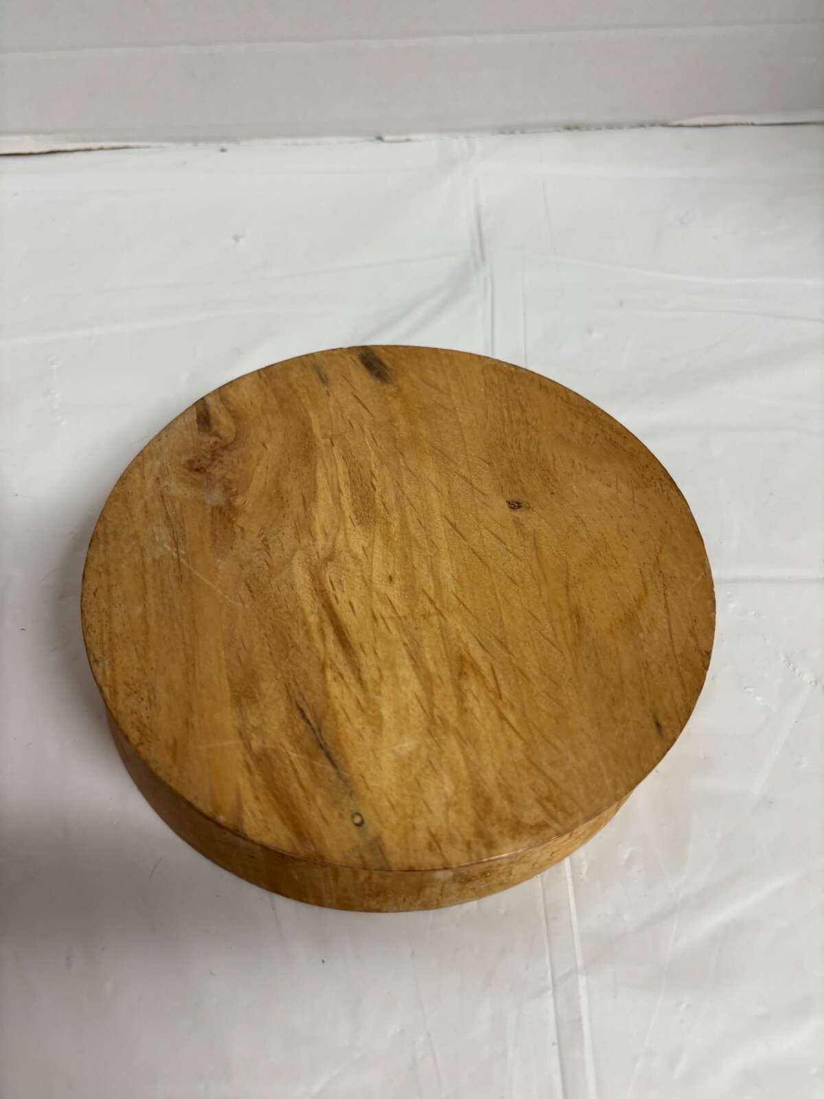 Vintage Wooden Hambuger Patty Press Unbranded Hinged Lid 5.5" gallery
