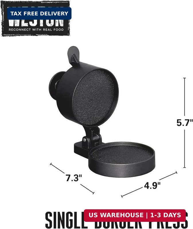 Weston Burger Press, Makes 4 1/2" Diameter Patties for Hamburger, Crab Cakes, Sa gallery