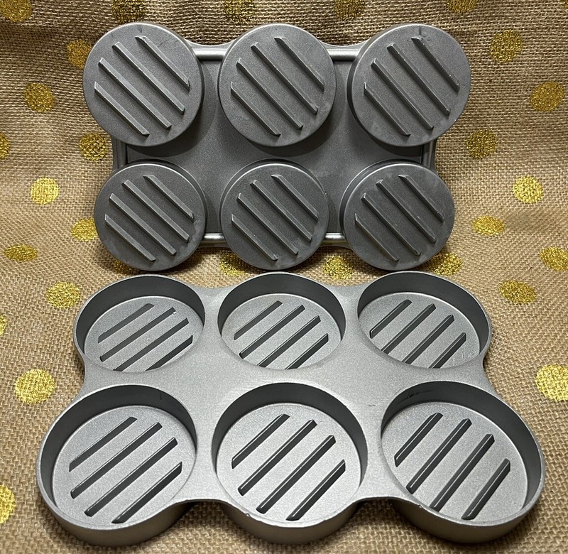Norpro 6 Cavity Cast Aluminum 2 oz Mini Burger Press- Grilling Time! gallery