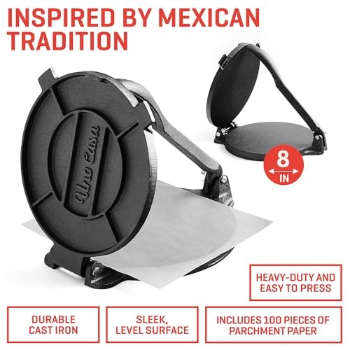 Tortilla Press 8" with 10.5 IN Comal Pan - 4 Taco Master Kit gallery