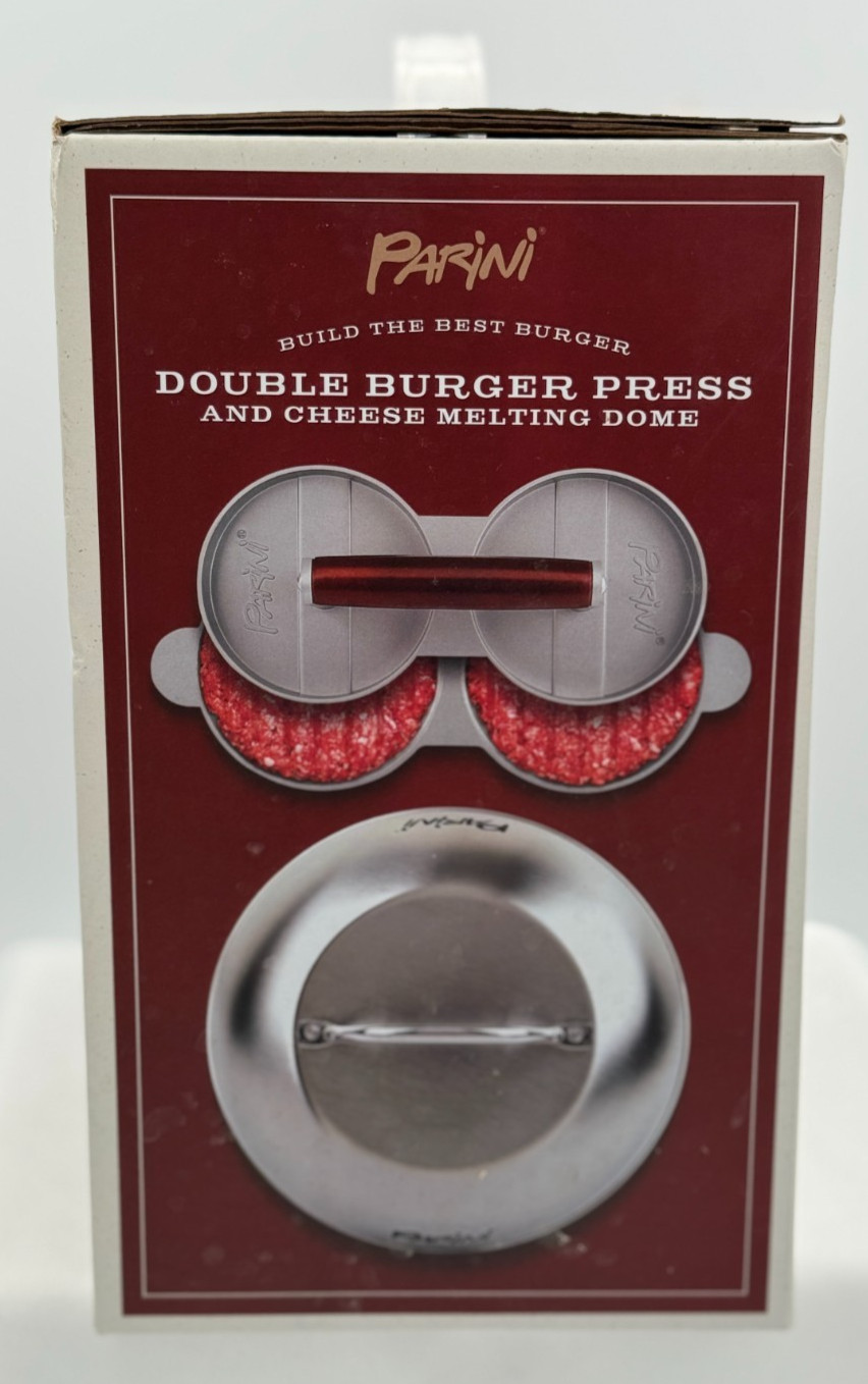 Parini Double Burger Press and Cheese Melting Dome - NEW In Packaging gallery