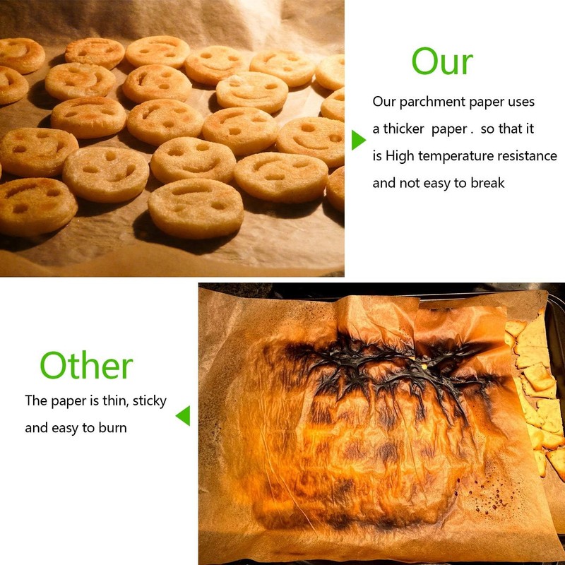 QYH 100 Pcs Parchment Paper Sheets for Baking, 8x12 100 Pack-8x12, Brown gallery