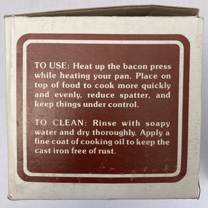 vintage BACON PRESS 1978 Taylor & NG cast iron Burger Press gallery
