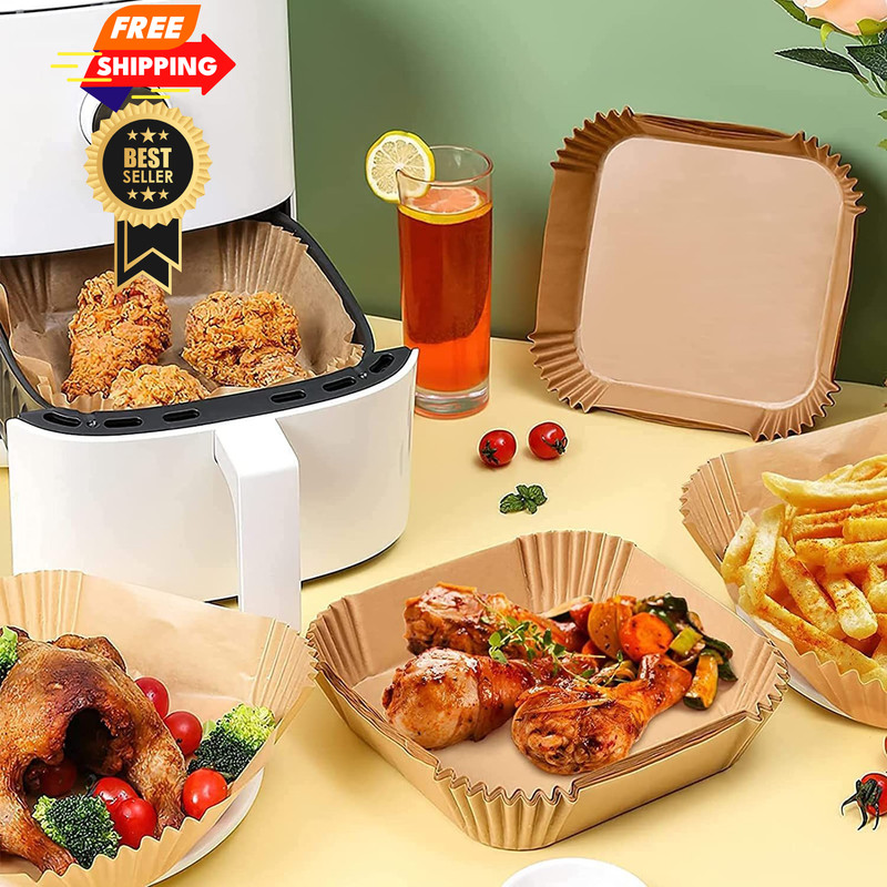 Air Fryer Liners Disposable, Large Airfryer 10 Inch Square, 10 gallery