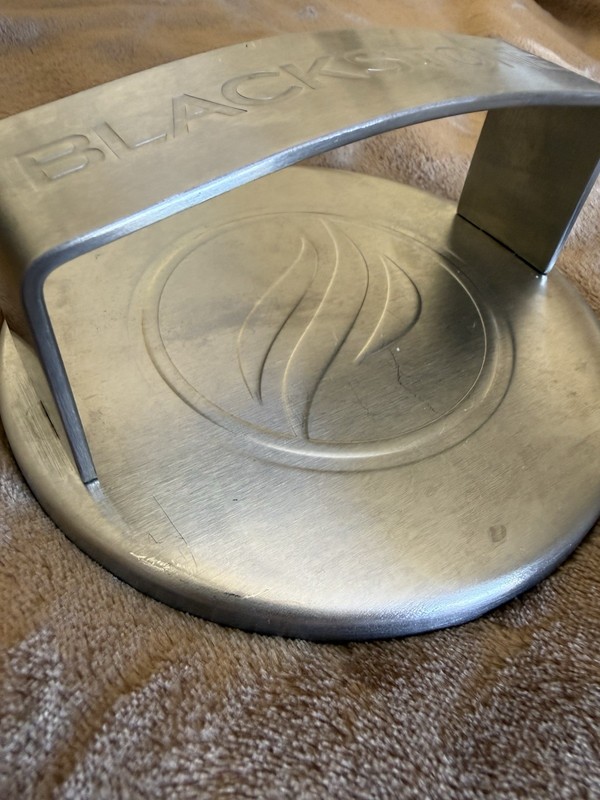 Blackstone Smash Burger Press 6" Diameter 3/8" Raised Edge Stainless Steel gallery