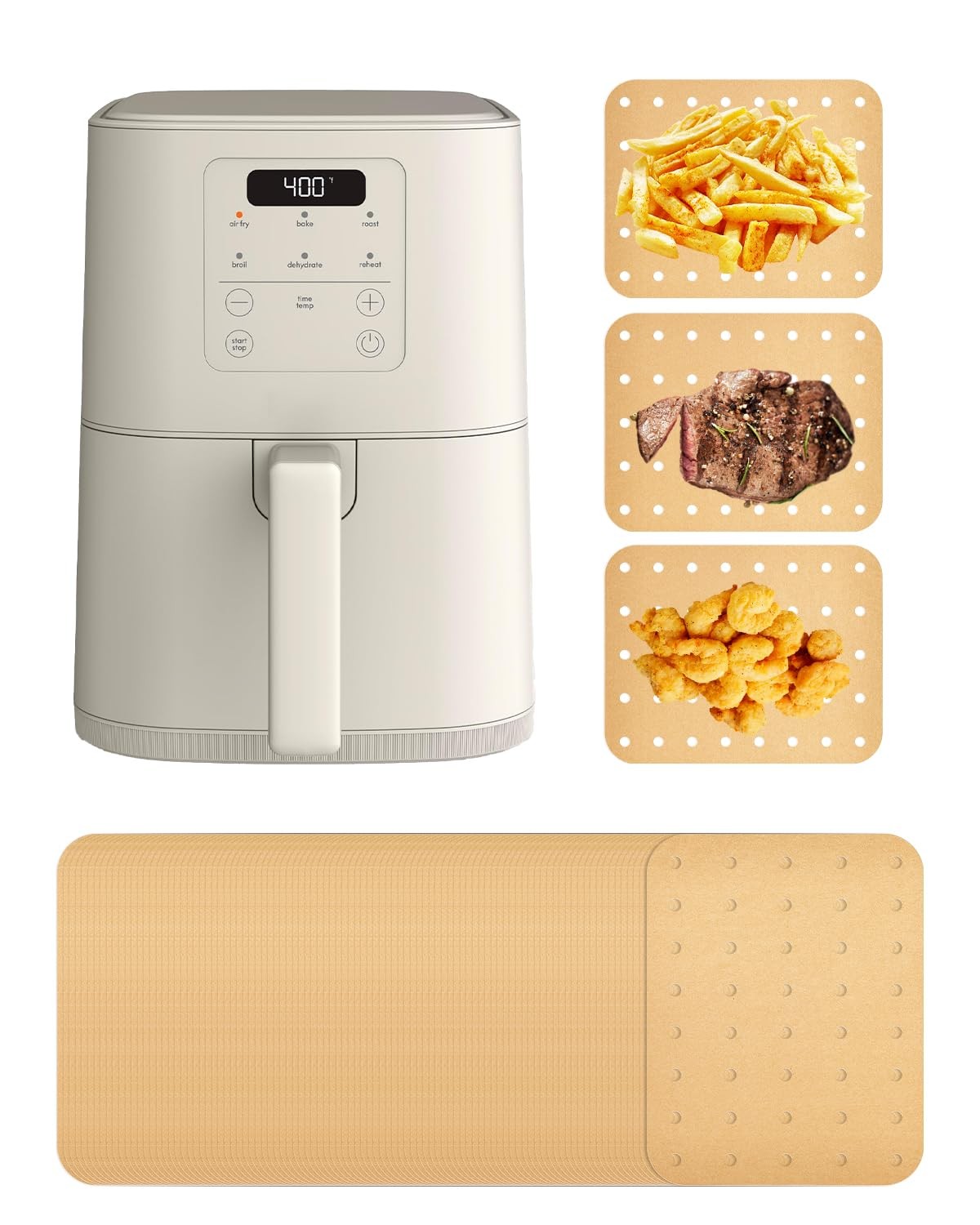 130PCS Air Fryer Paper Liners For Bella 4QT Slim Airfryer, Parchment gallery