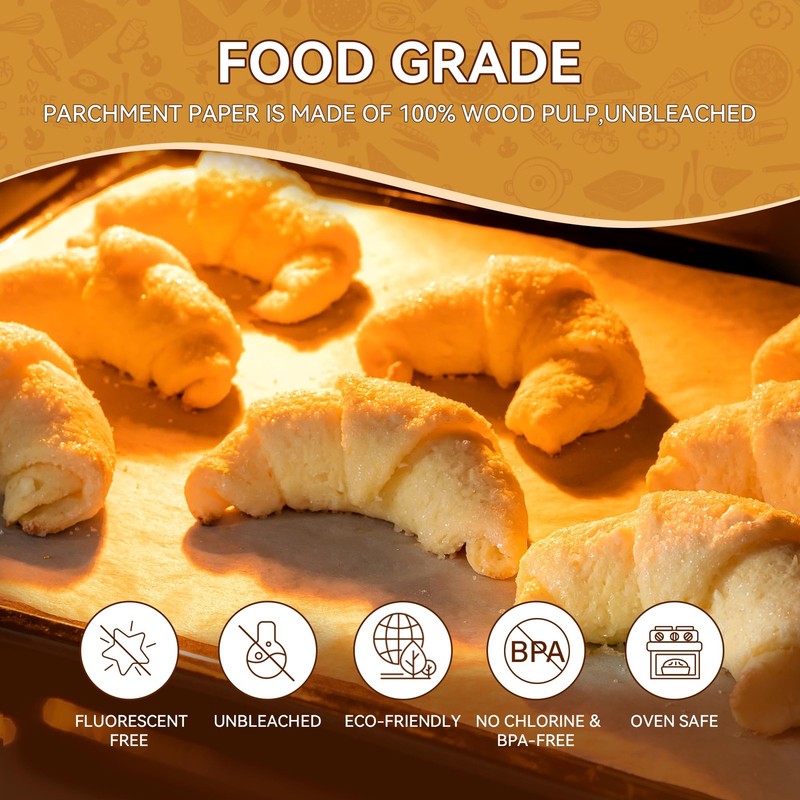 200 Pcs Unbleached Parchment Paper Baking Sheets, 8x12 inch 8 x12 gallery
