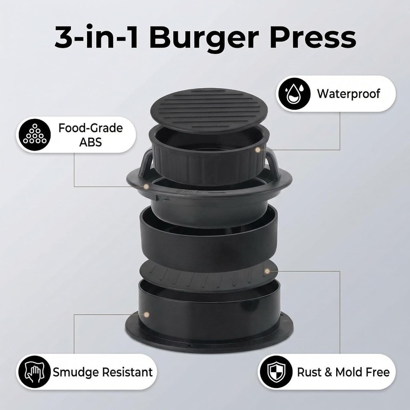Hamburger Press Patty Maker Burger Press,Hamburger Press 3 in 1 Non Stick Patty gallery