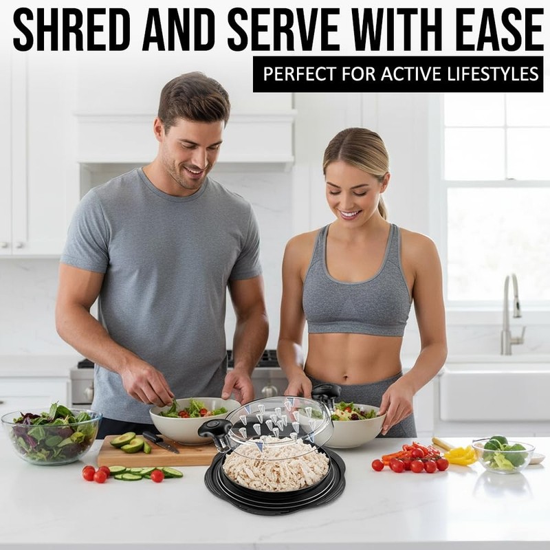 UPGRADED Chicken Shredder Pro 11” – for Meal Prep, Time Saving Large, Red gallery