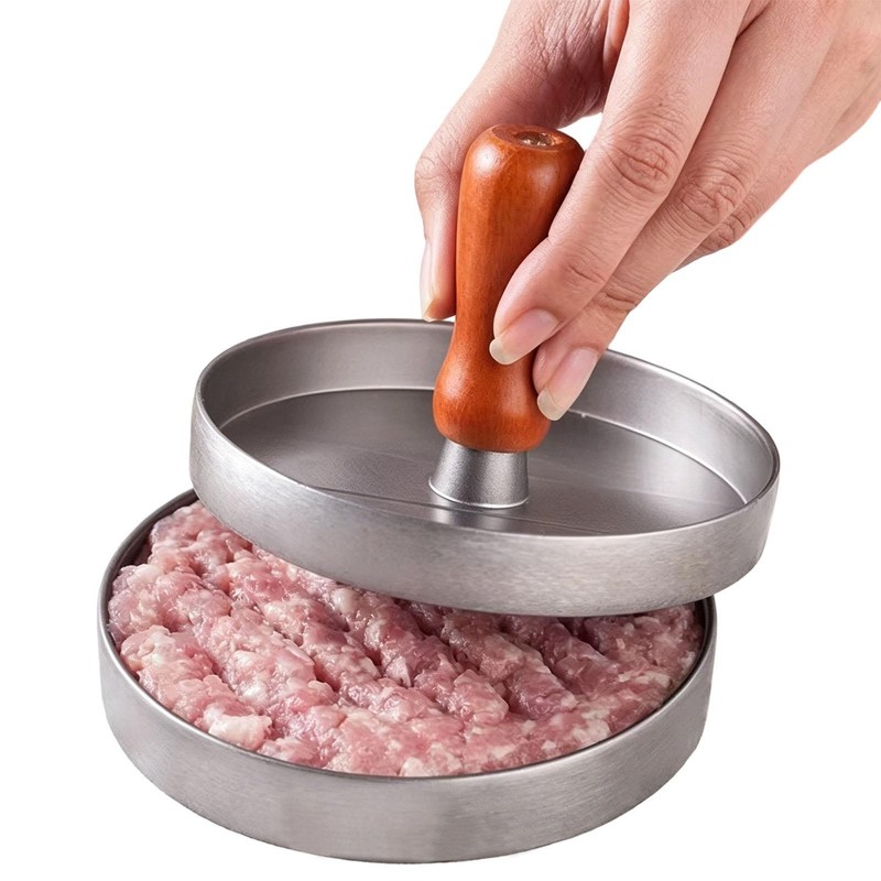 Hamburger Patty Maker Grill Press Large Round Burger Metal Mould Cooking Tool gallery