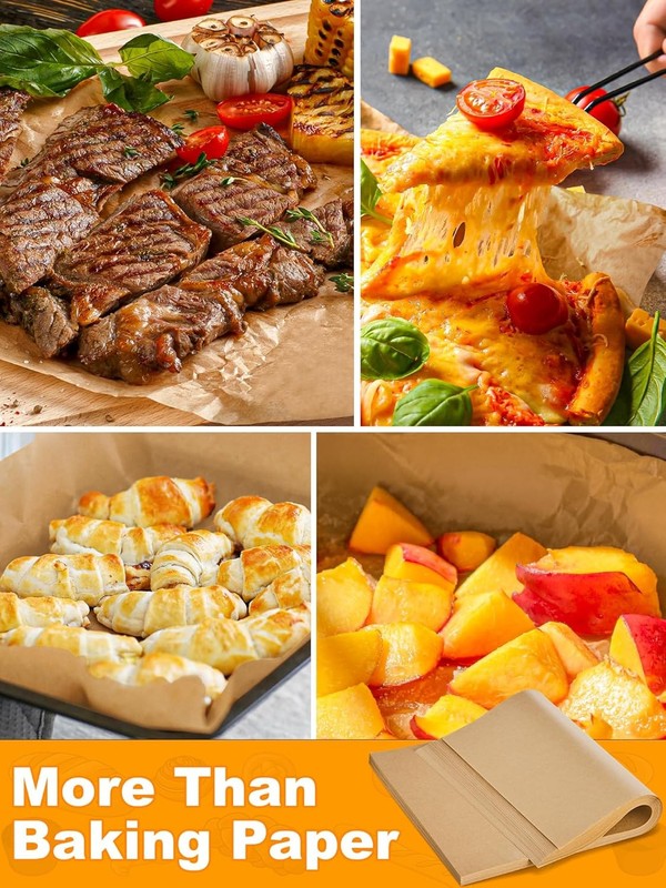 SMARTAKE 200 Pcs Unbleached Parchment Paper Baking Sheets, 8 x 12, gallery