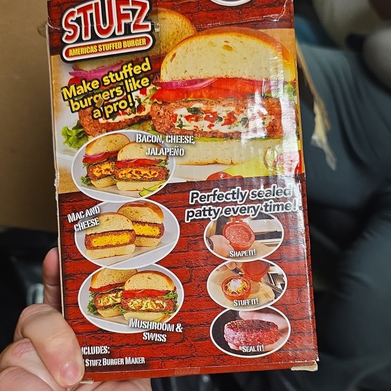 STUFZ Stuffed Burger Maker Press Non-Stick Large 5 in Red Plastic SPKG100313 gallery