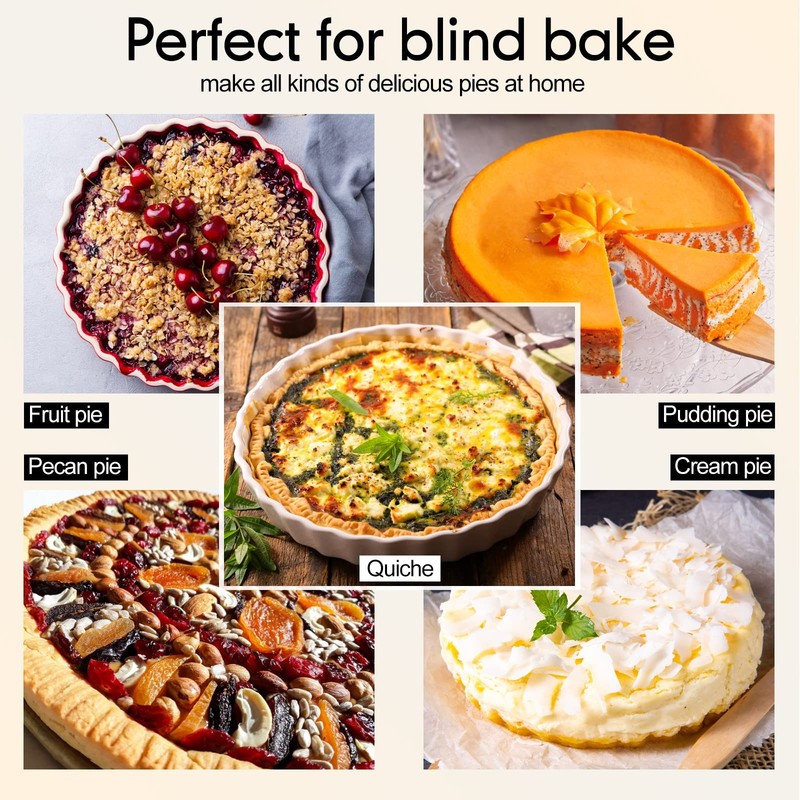 1 Pack 2 lb White Pie Weights for Baking Crust Reusable 7.87 inches, gallery