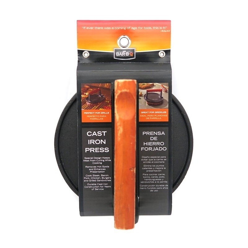 Cast Iron Grill Press Pre-Seasoned Burger Meat Press W/ Ergonomic Handle New gallery