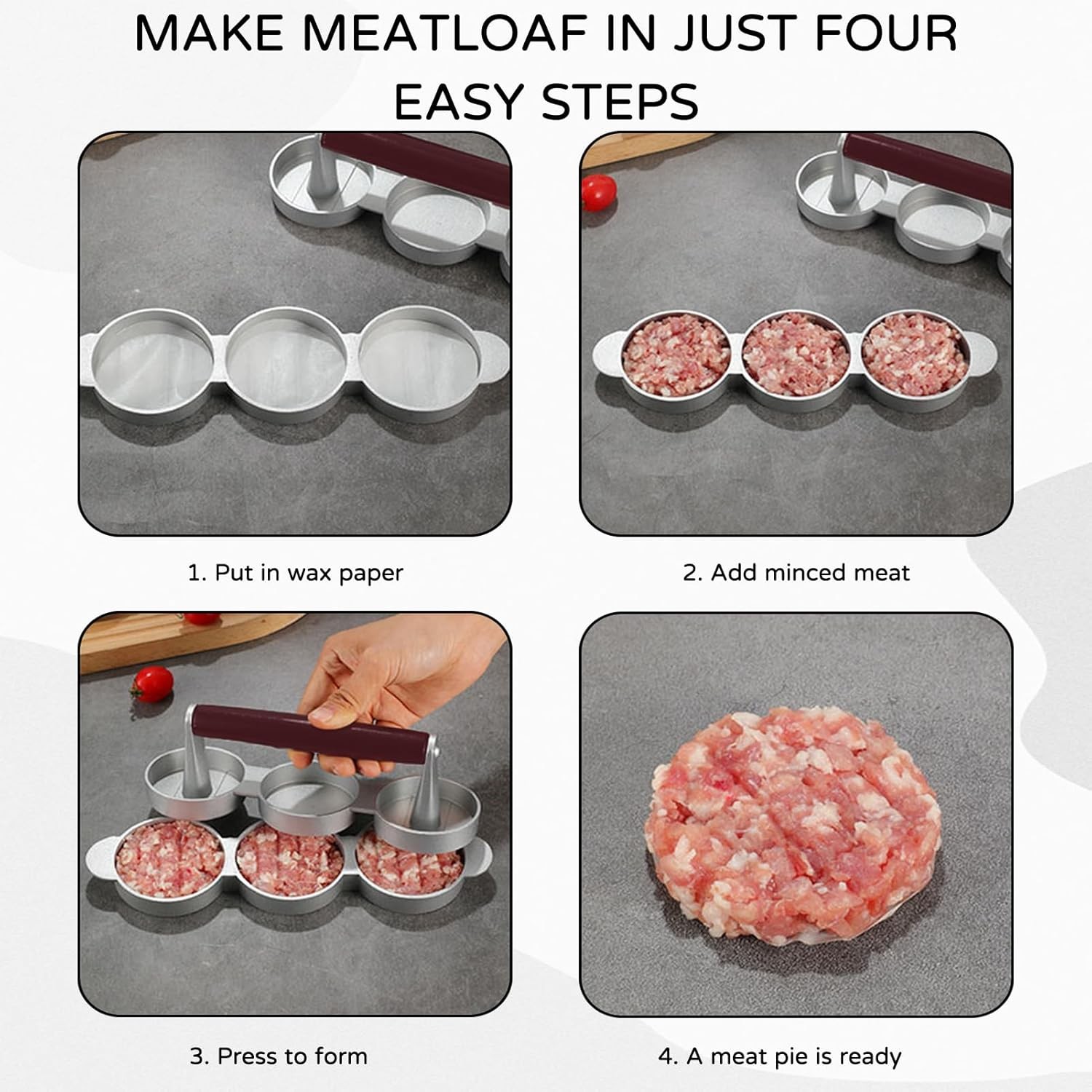 Mini Burger Press,Sausage Patty Press,Slider Burger Press to Make 3 Patties a... gallery