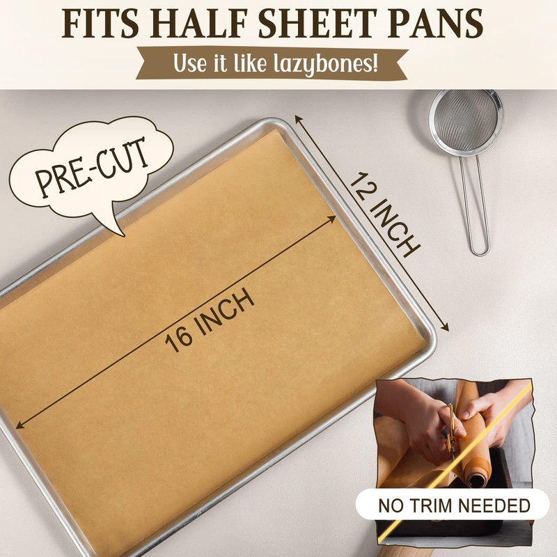 VITEVER Parchment Paper Sheets, Unbleached Baking 12 x 16 inches gallery