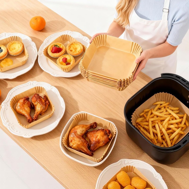 Air Fryer Liners Disposable Paper Liners, Square small, Yellow gallery