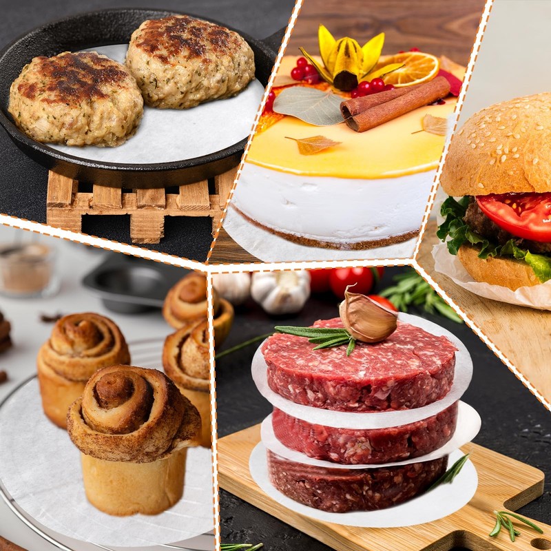 Giantree 500 Pcs 5 Inches Hamburger Patty Paper Round, 5.12x5.12 inches gallery