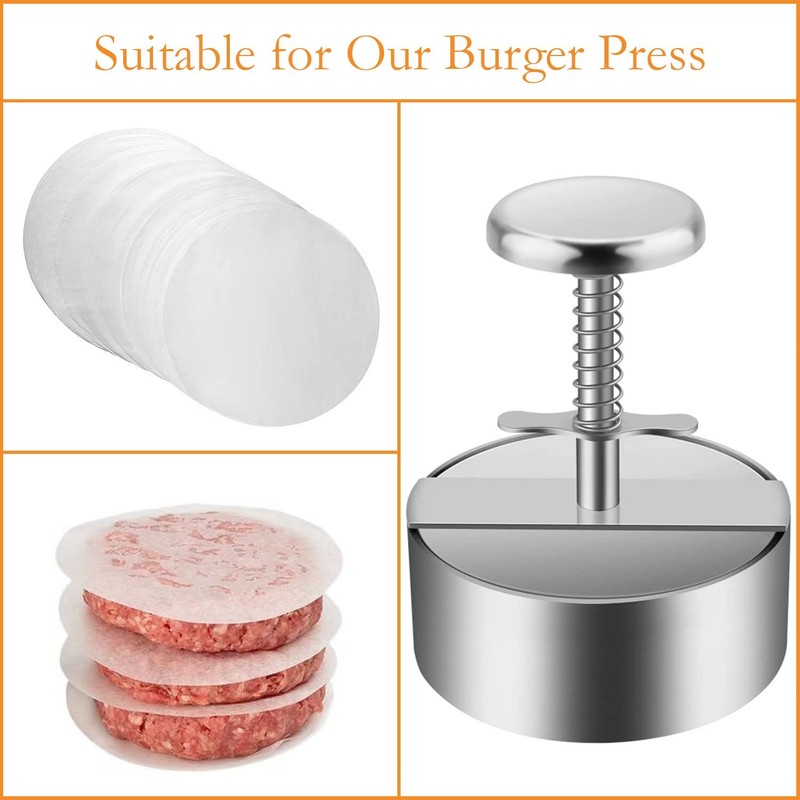 Hamburger Patty Paper 5 inch Papers to Separate Pressed Patties 500 pcs Burge... gallery