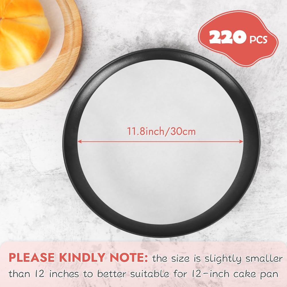 BYKITCHEN 12 Inch Parchment Paper Rounds, Set of 220, Non 12 INCH, White gallery