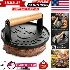 Heavy-Duty Cast Iron Smash Burger Press, Non-Stick and Rust Resistant, Burger Sm