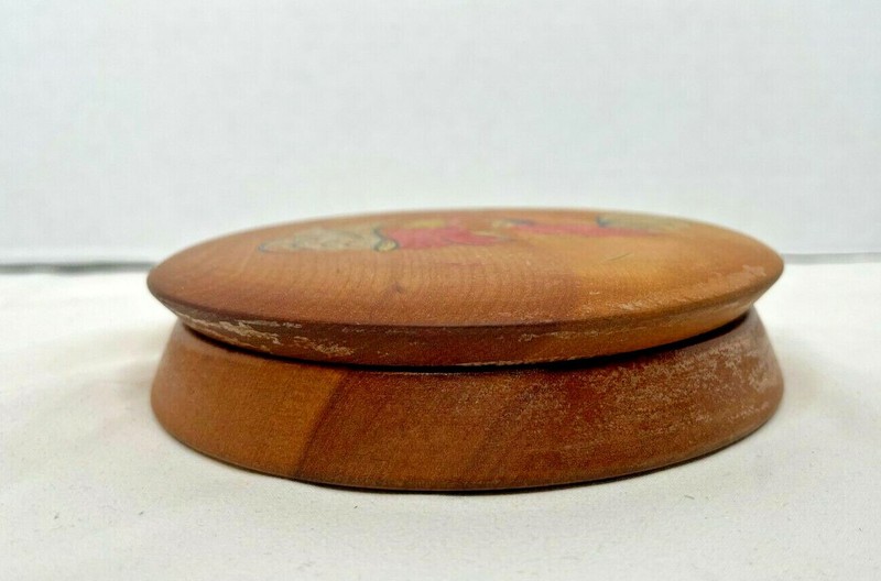 Vintage Wooden Hamburger Press Two Fighting Roosters Chickens Multi Color 5.5"W gallery