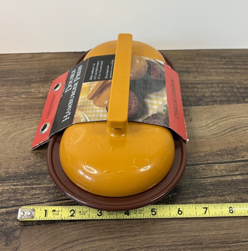 Charcoal Companion Double Hamburger Press Mold Burger 4.5 Circular Patties NEW gallery