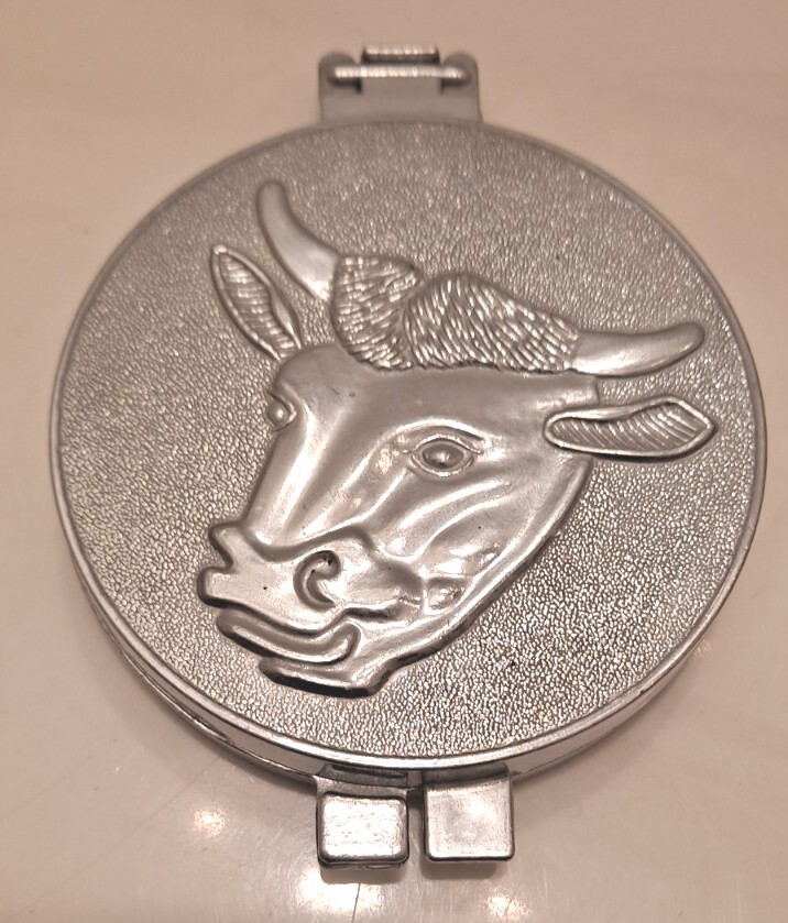 ALUMINUM 3.5” Hamburger Press Patty-Maker Meat Mold COW Bull Taiwan gallery