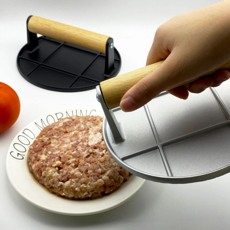 Aluminum Alloy Burger Press Outdoor Non Stick Round/Square Hand Meat Burger gallery