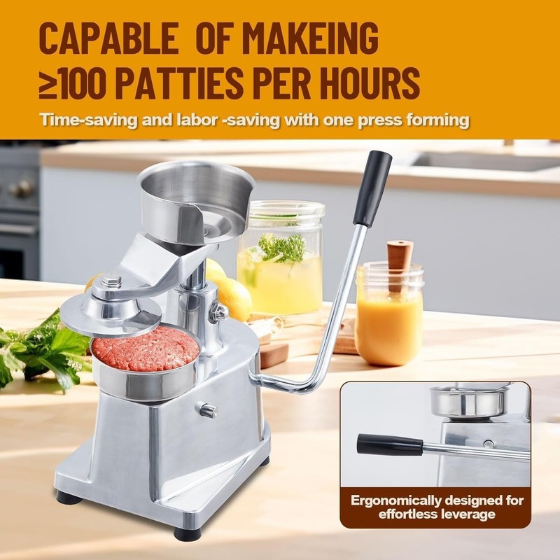 Commercial Burger Patty Maker Hamburger Meat Press Forming Machine 4"/5"/6" gallery