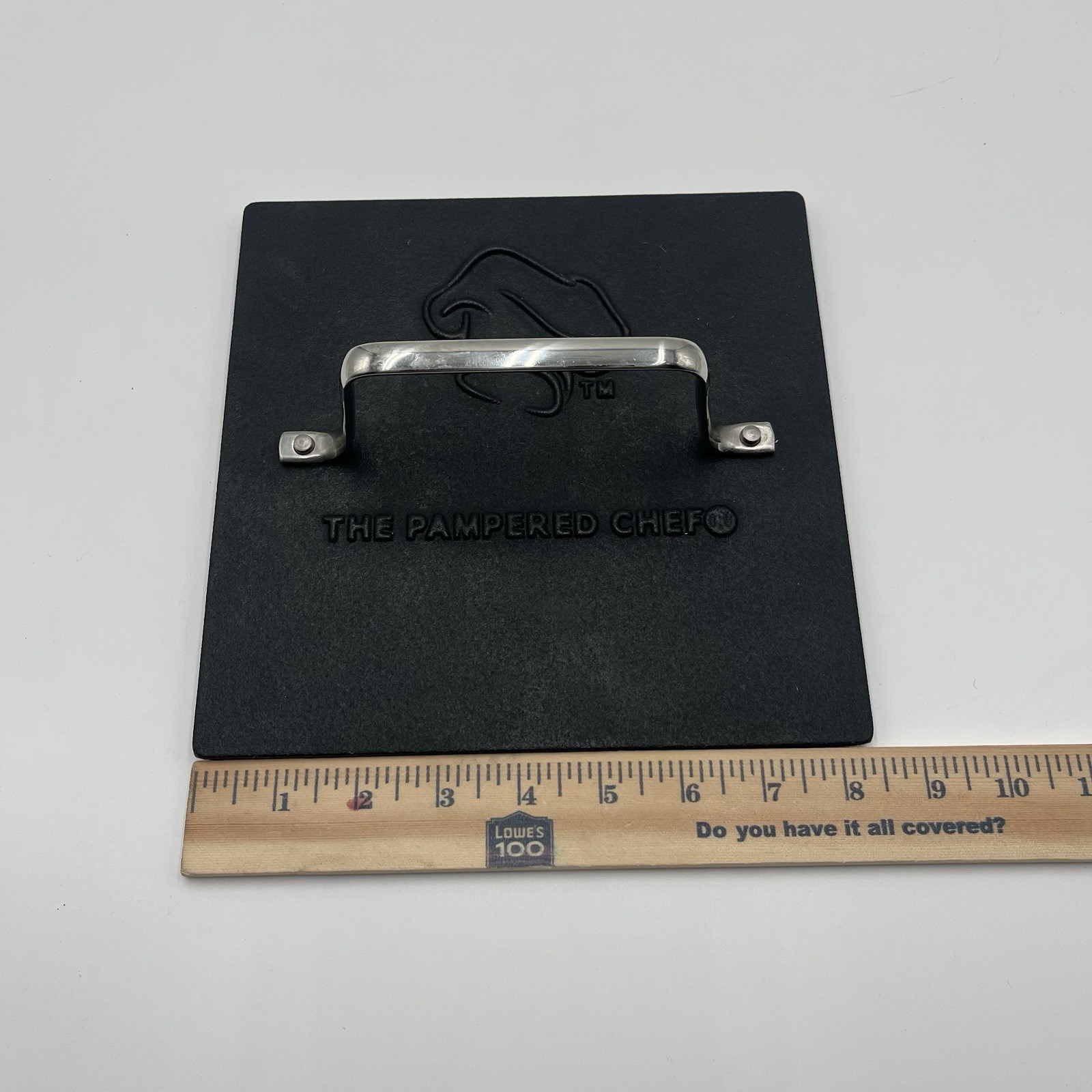PAMPERED CHEF - PANINI Heavy SQUARE GRILL Press BURGER Bacon 8.5" gallery