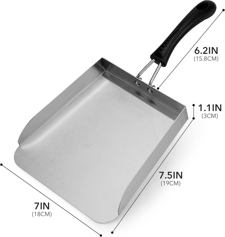 Stainless Steel Espatula Para Plancha 13 Pulgadas Smash Burger Mover De Comida gallery