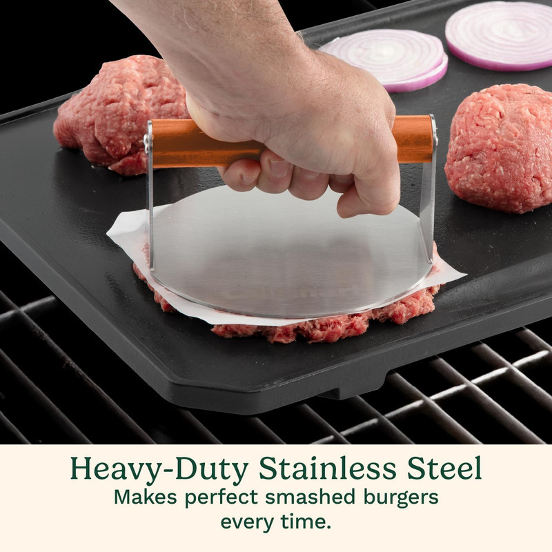 6" Stainless Steel Smashed Burger Press, Juicy and Crispy Burgers for Bbqs, Cook gallery