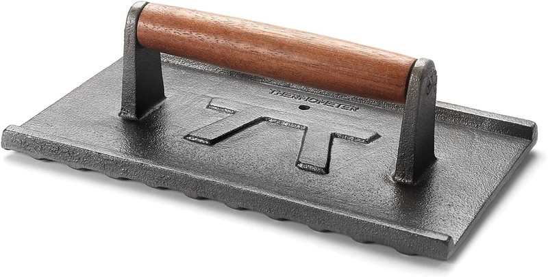 Versatile Cast Iron Grill Press for Evenly Cooked Meats - Indoor & Outdoor Use gallery