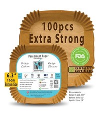((Extra Strong)) Air Fryer Disposable Paper Liner 100Pcs, 6.3″, Square