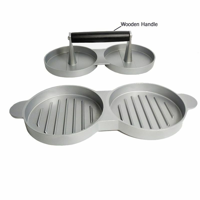 Press Burger Double Hamburger Patty Maker Mold Grill Bbq Meat Non-stick New Patt gallery