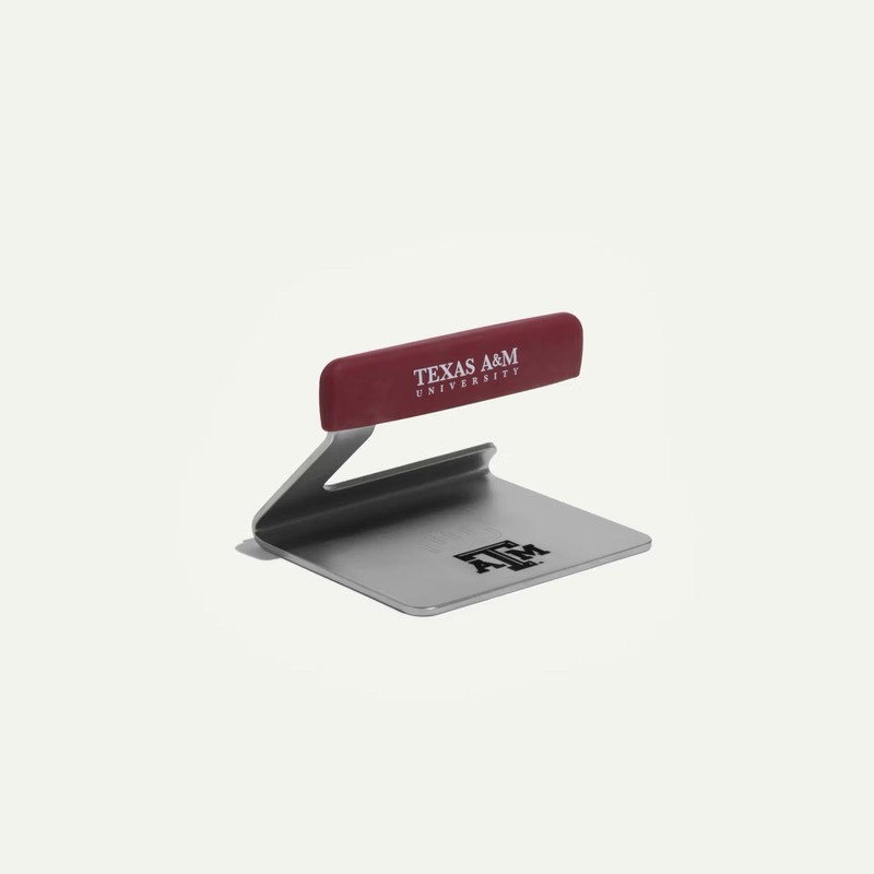 Texas A&M University Grill Press Large 5.5” Non-Stick Maroon Handle Silver Metal gallery