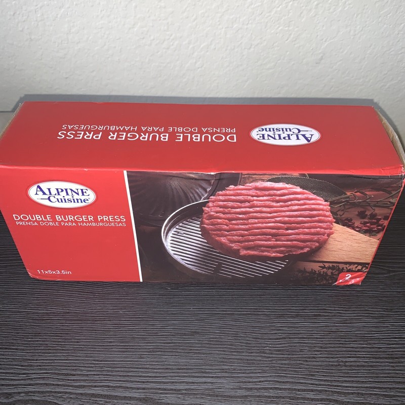 Alpine Cuisine Double Burger Hamburger Press Set NIB 4.5” BBQ Cookout gallery