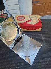 Vintage Foodco Hamburger Press in Original Box Die Cast Aluminum Kitchen Quip