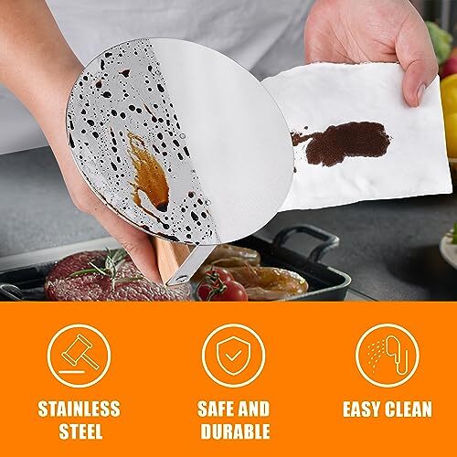 Stainless Steel Smashed Burger Press 6 Inch Round Burger Smasher Griddle Hamburg gallery