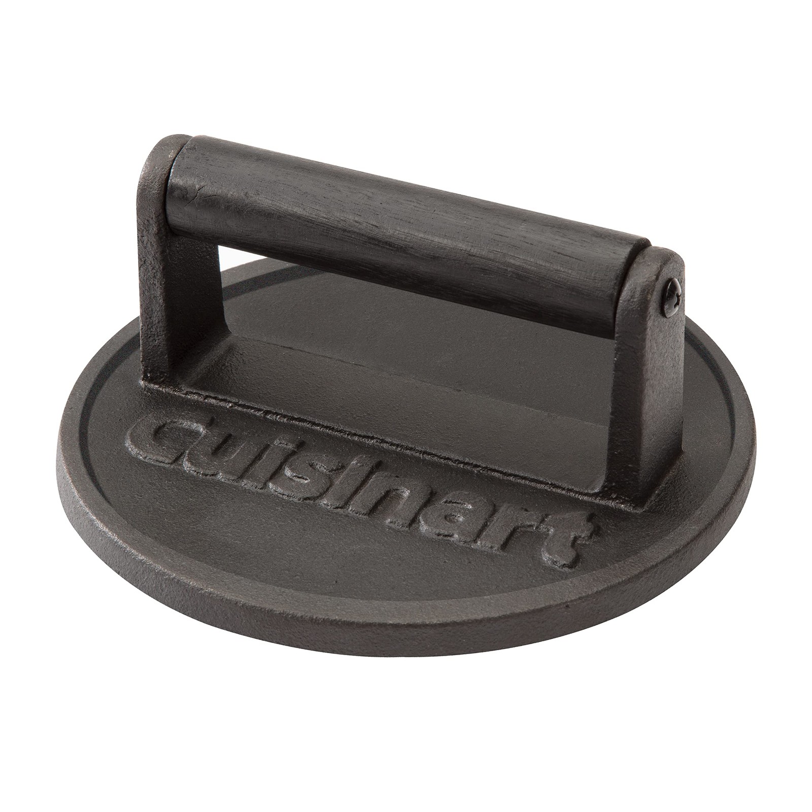 Cuisinart 6.5 Cast Iron Smashed Burger Press Round Flat Edge Grill Press for gallery