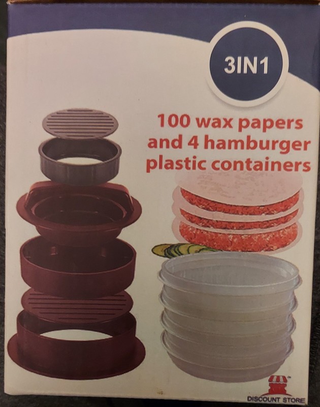3 In 1 Hamburger Press Burgers Sliders Stuffed Burgers Wax Paper Storage (D1) gallery